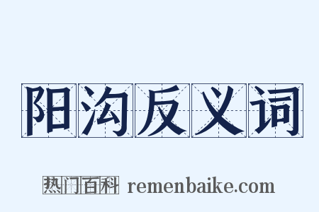 阳沟反义词是什么意思的图片
